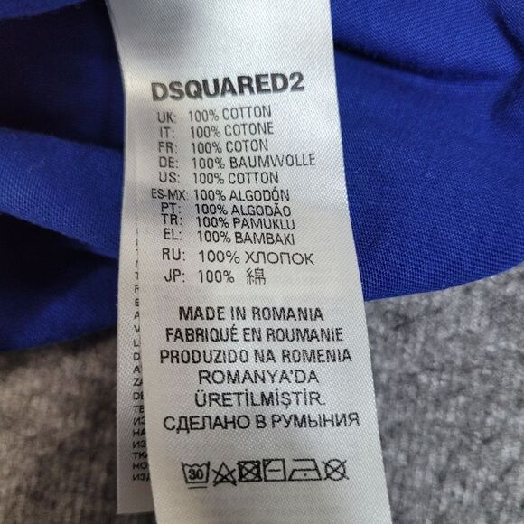Dsquared2 Kids Shirt 18 Months Royal Blue Short Sleeve Logo Print On The Chest - Picture 4 of 9